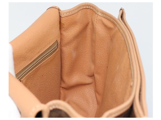 Céline Borsa a tracolla CELINE Macadam Canvas PVC Pelle Marrone Oro Auth ka4537 D'oro - vista 18
