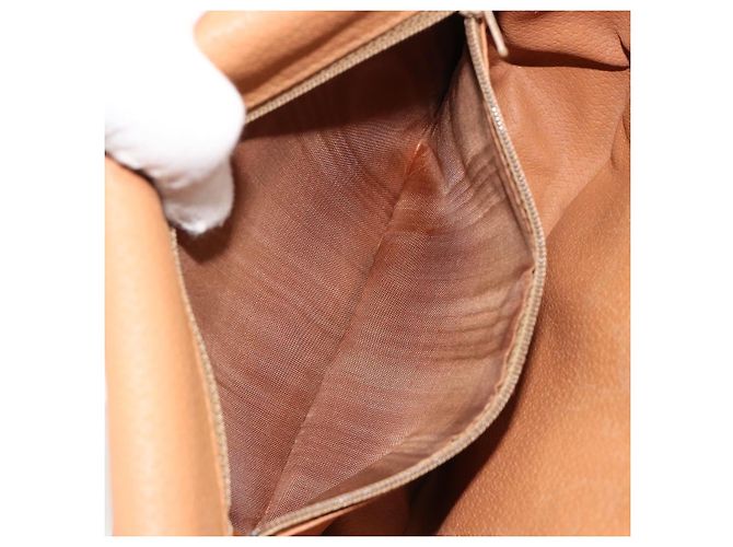Céline Borsa a tracolla CELINE Macadam Canvas PVC Pelle Marrone Oro Auth ka4537 D'oro - vista 21