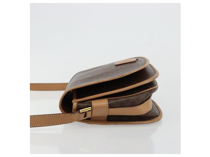 Céline Borsa a tracolla CELINE Macadam Canvas PVC Pelle Marrone Oro Auth ka4537 D'oro - vista 5