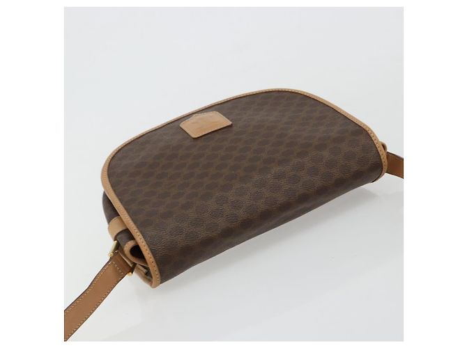 Céline Borsa a tracolla CELINE Macadam Canvas PVC Pelle Marrone Oro Auth ka4537 D'oro - vista 6