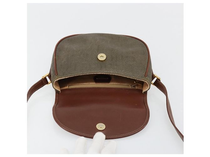 Borsa a tracolla GUCCI in PVC e pelle marrone oro 007 14 0074 Auth am11698 D'oro - vista 15