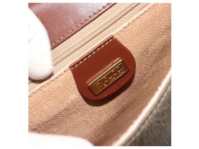 Borsa a tracolla GUCCI in PVC e pelle marrone oro 007 14 0074 Auth am11698 D'oro - vista 16
