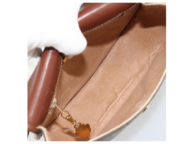 Borsa a tracolla GUCCI in PVC e pelle marrone oro 007 14 0074 Auth am11698 D'oro - vista 17