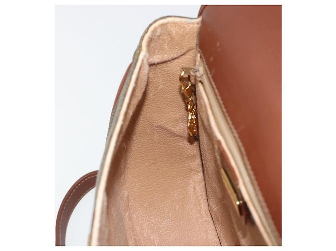 Borsa a tracolla GUCCI in PVC e pelle marrone oro 007 14 0074 Auth am11698 D'oro - vista 19