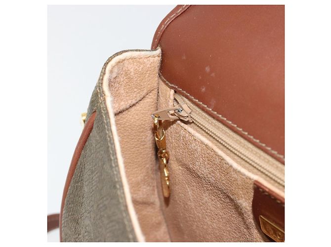 Borsa a tracolla GUCCI in PVC e pelle marrone oro 007 14 0074 Auth am11698 D'oro - vista 20