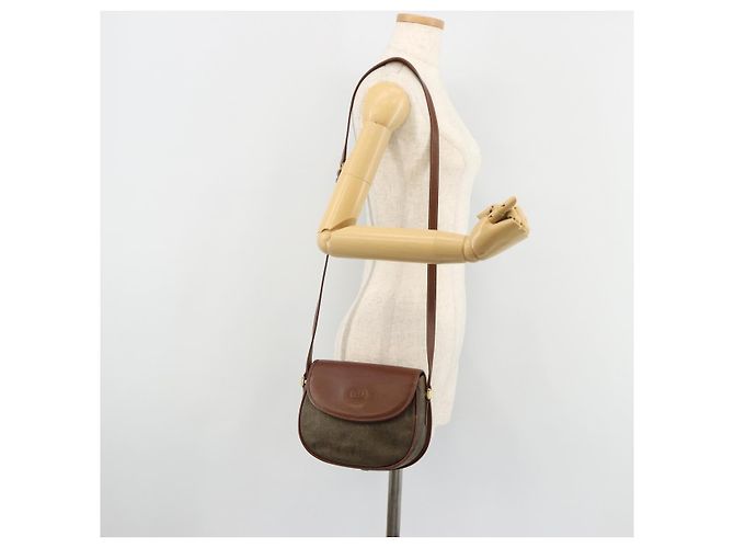 Borsa a tracolla GUCCI in PVC e pelle marrone oro 007 14 0074 Auth am11698 D'oro - vista 23