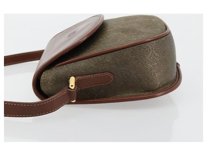 Borsa a tracolla GUCCI in PVC e pelle marrone oro 007 14 0074 Auth am11698 D'oro - vista 5