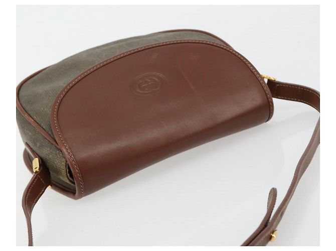 Borsa a tracolla GUCCI in PVC e pelle marrone oro 007 14 0074 Auth am11698 D'oro - vista 6