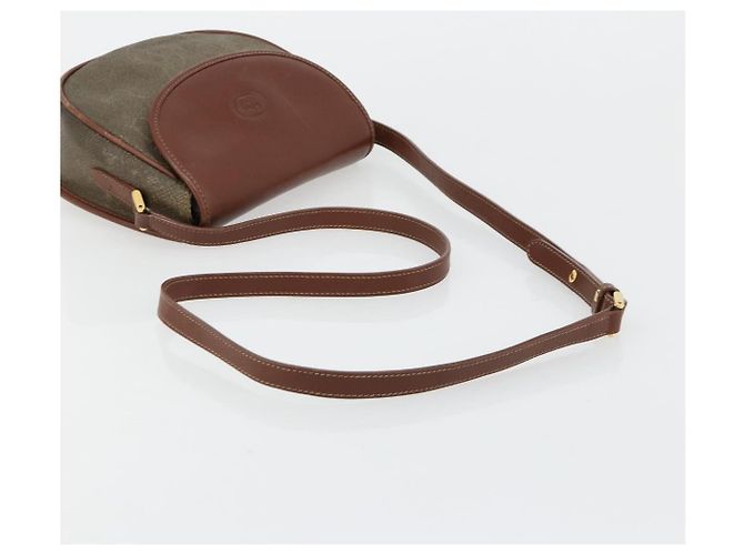 Borsa a tracolla GUCCI in PVC e pelle marrone oro 007 14 0074 Auth am11698 D'oro - vista 7