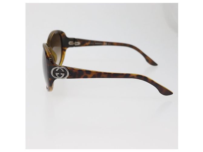 GUCCI Tortoise Pattern Sunglasses Plastic Brown Silver Auth BA13261 Silvery - view 8