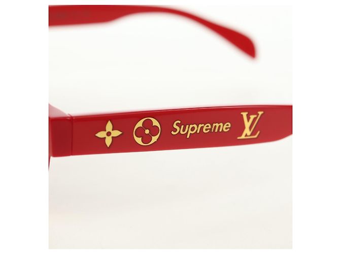 Gafas de sol LOUIS VUITTON colaboración Supreme de plástico Rojo Z0989E Auth 181672SM Roja - vista 12