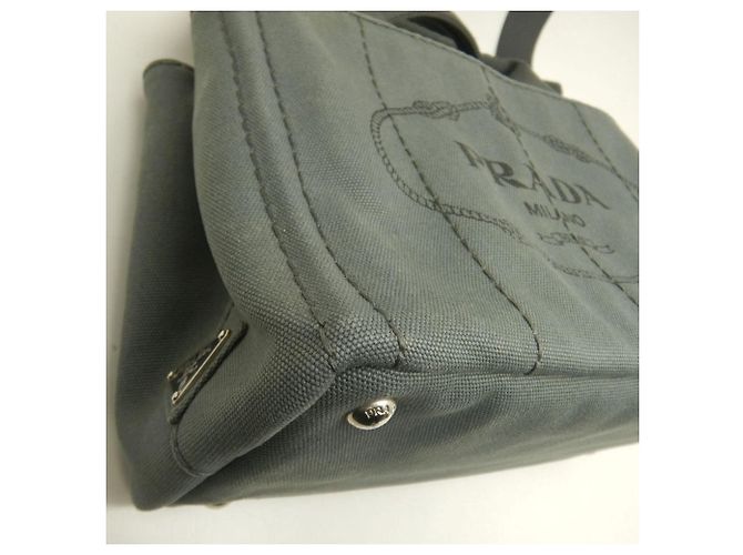 Borsa Tote Prada Canapa 1BG439 Grigio - vista 13