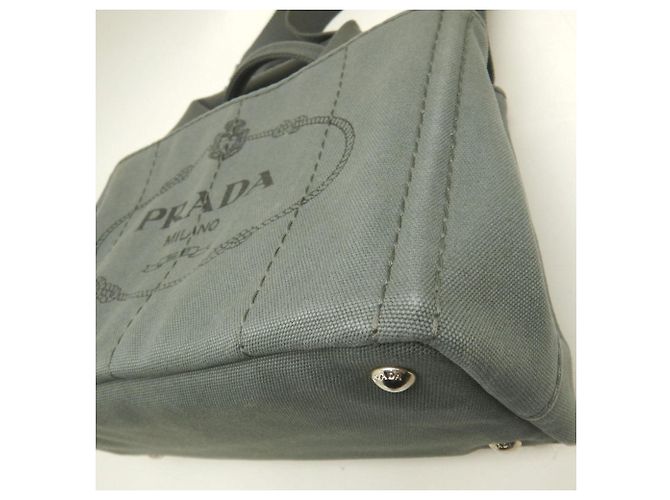 Borsa Tote Prada Canapa 1BG439 Grigio - vista 14