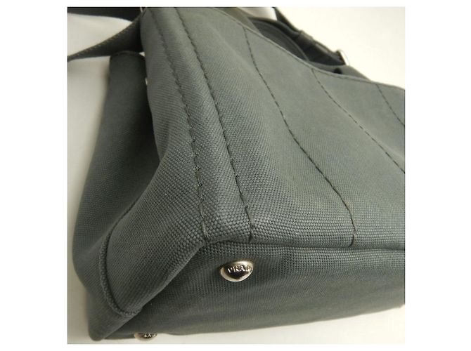 Borsa Tote Prada Canapa 1BG439 Grigio - vista 15