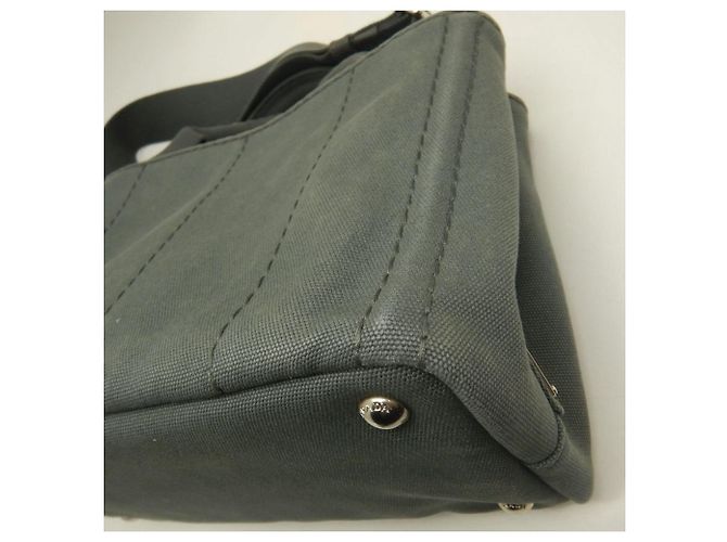 Borsa Tote Prada Canapa 1BG439 Grigio - vista 16