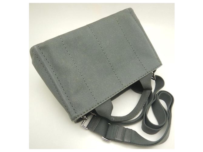 Borsa Tote Prada Canapa 1BG439 Grigio - vista 3