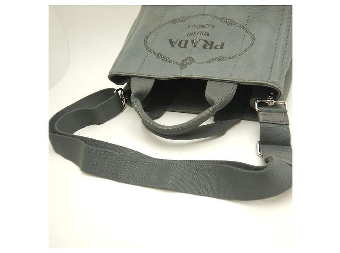 Borsa Tote Prada Canapa 1BG439 Grigio - vista 4