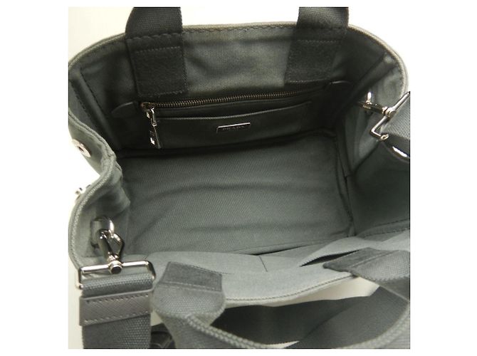 Borsa Tote Prada Canapa 1BG439 Grigio - vista 5