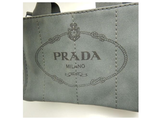 Borsa Tote Prada Canapa 1BG439 Grigio - vista 9