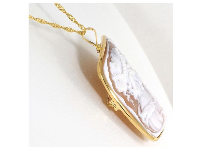 Autre Marque Collar de oro amarillo de 18K con camafeo de concha Dorado - vista 2