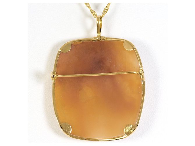 Autre Marque Collar de oro amarillo de 18K con camafeo de concha Dorado - vista 3