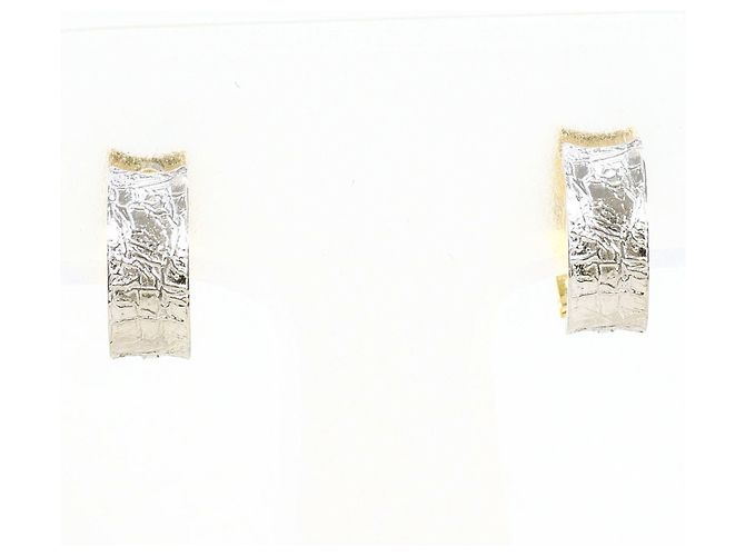 Autre Marque Orecchini a cerchio in oro giallo 18K e platino D'oro - vista 3