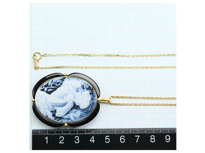 Autre Marque Collana in oro giallo 18K con diamante e onice D'oro - vista 5