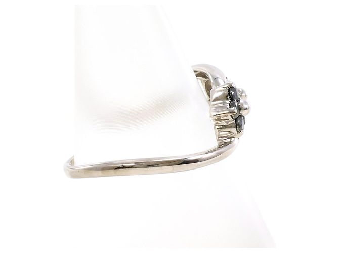 Autre Marque 18K Weißgold-Ring mit schwarzen Diamanten Golden - Ansicht 2
