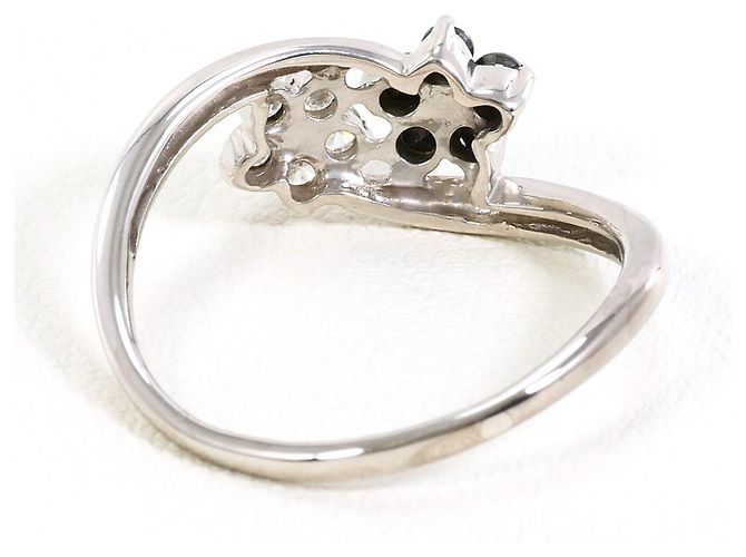 Autre Marque 18K Weißgold-Ring mit schwarzen Diamanten Golden - Ansicht 3