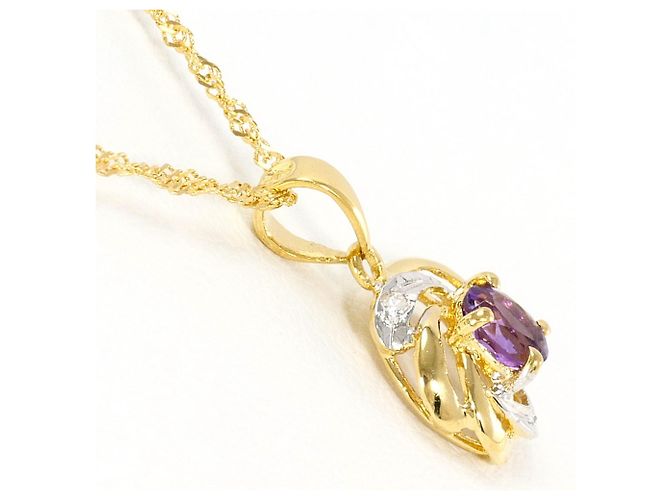 Autre Marque Collana in oro 18K con ametista e diamante D'oro - vista 2