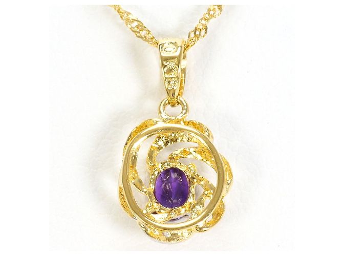 Autre Marque Collana in oro 18K con ametista e diamante D'oro - vista 3