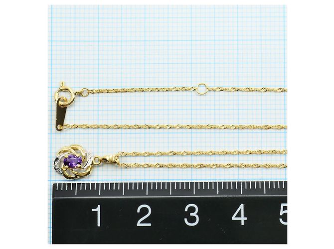 Autre Marque Collana in oro 18K con ametista e diamante D'oro - vista 4