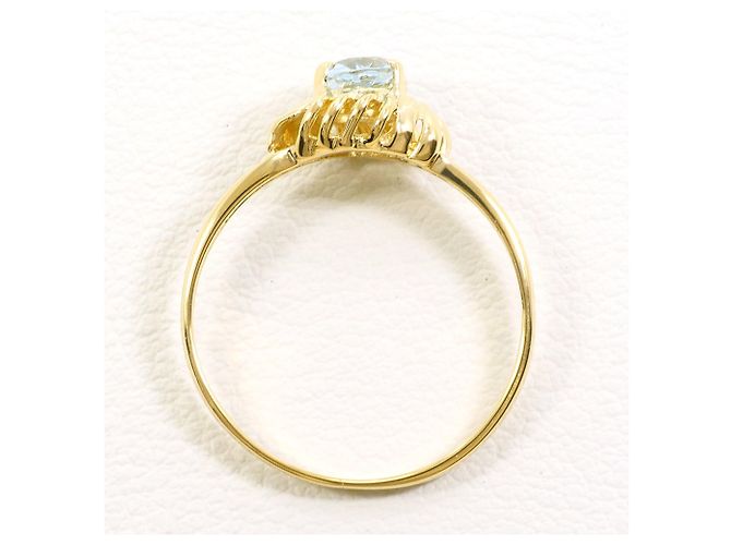 Autre Marque 18K Gelbgoldring mit Aquamarin Golden - Ansicht 2