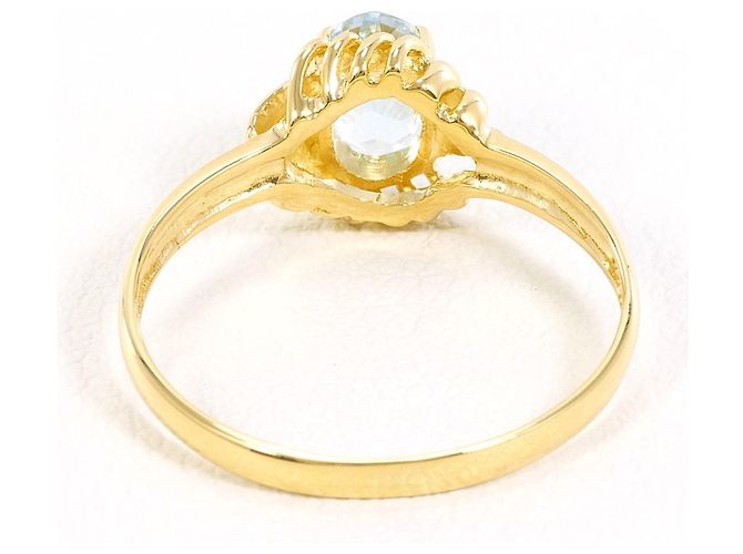 Autre Marque 18K Gelbgoldring mit Aquamarin Golden - Ansicht 3