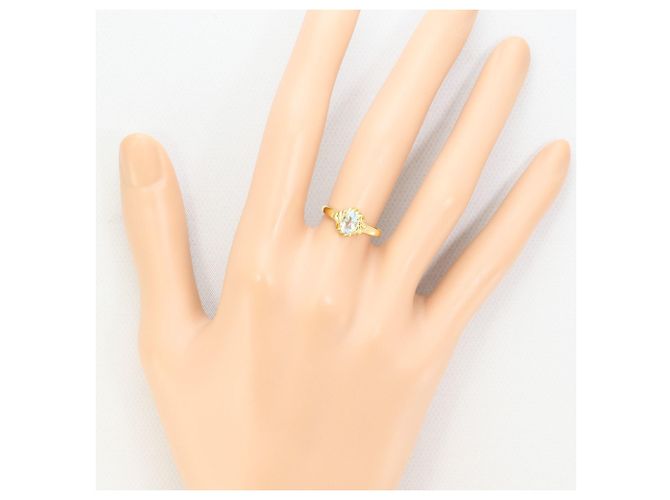 Autre Marque 18K Gelbgoldring mit Aquamarin Golden - Ansicht 5