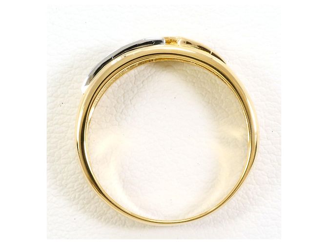 Autre Marque Diamantring aus PT900-Platin und 18K Gelbgold Golden - Ansicht 2