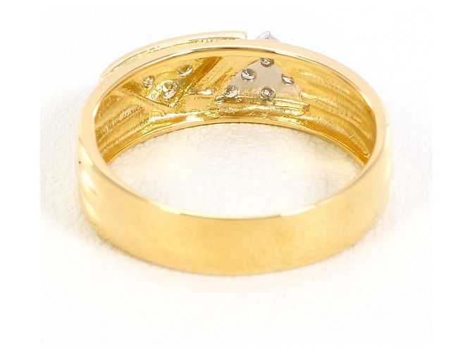 Autre Marque Diamantring aus PT900-Platin und 18K Gelbgold Golden - Ansicht 3
