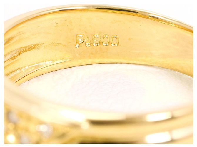 Autre Marque Diamantring aus PT900-Platin und 18K Gelbgold Golden - Ansicht 4