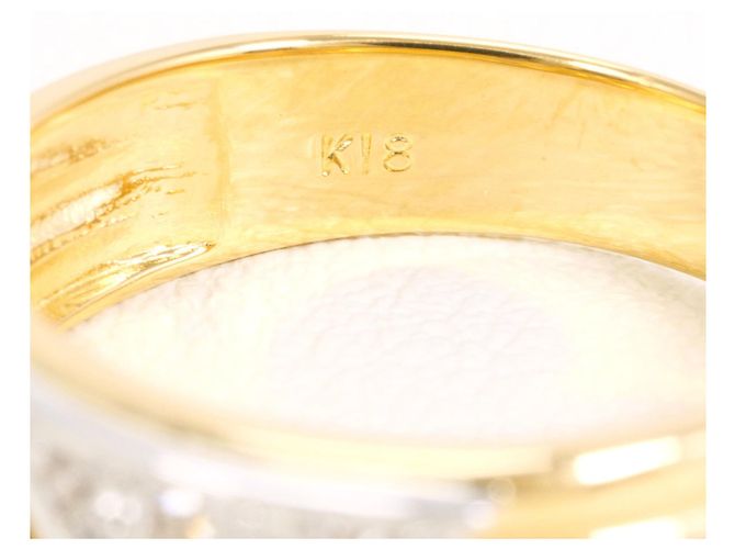 Autre Marque Diamantring aus PT900-Platin und 18K Gelbgold Golden - Ansicht 5