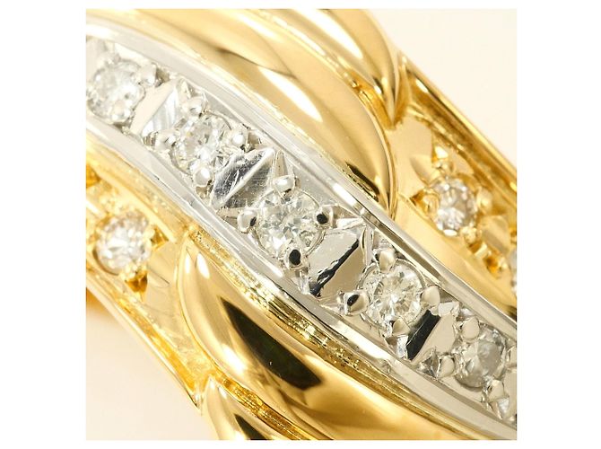 Autre Marque Eleganter Diamantring aus 18K Gold und Platin Golden - Ansicht 2