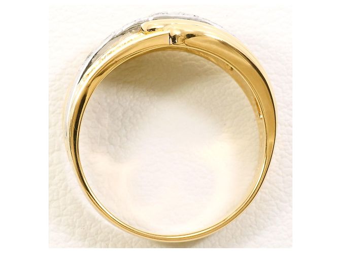 Autre Marque Eleganter Diamantring aus 18K Gold und Platin Golden - Ansicht 3