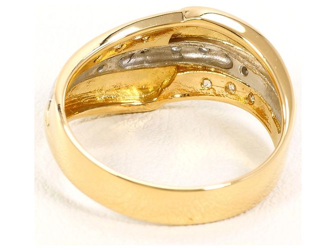 Autre Marque Eleganter Diamantring aus 18K Gold und Platin Golden - Ansicht 4