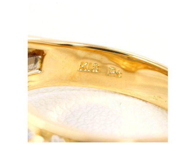 Autre Marque Eleganter Diamantring aus 18K Gold und Platin Golden - Ansicht 5