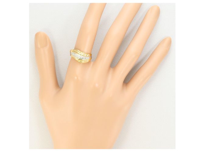 Autre Marque Eleganter Diamantring aus 18K Gold und Platin Golden - Ansicht 7