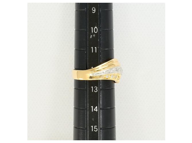 Autre Marque Eleganter Diamantring aus 18K Gold und Platin Golden - Ansicht 8