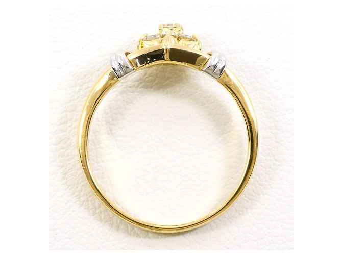 Autre Marque PT900 Platin- und 18K Gelbgold-Ring mit Diamant Golden - Ansicht 2