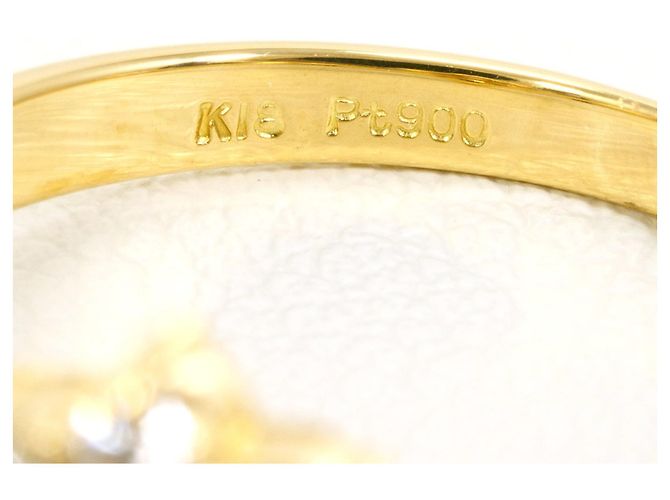 Autre Marque PT900 Platin- und 18K Gelbgold-Ring mit Diamant Golden - Ansicht 4
