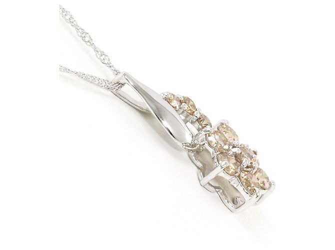 Autre Marque Collana in oro bianco 18K con diamante marrone D'oro - vista 2