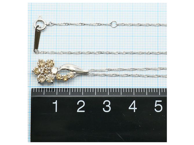 Autre Marque Collana in oro bianco 18K con diamante marrone D'oro - vista 4