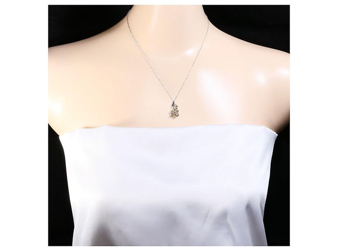 Autre Marque Collana in oro bianco 18K con diamante marrone D'oro - vista 5